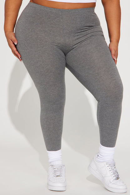Lean On Me Leggings - Heather Grey