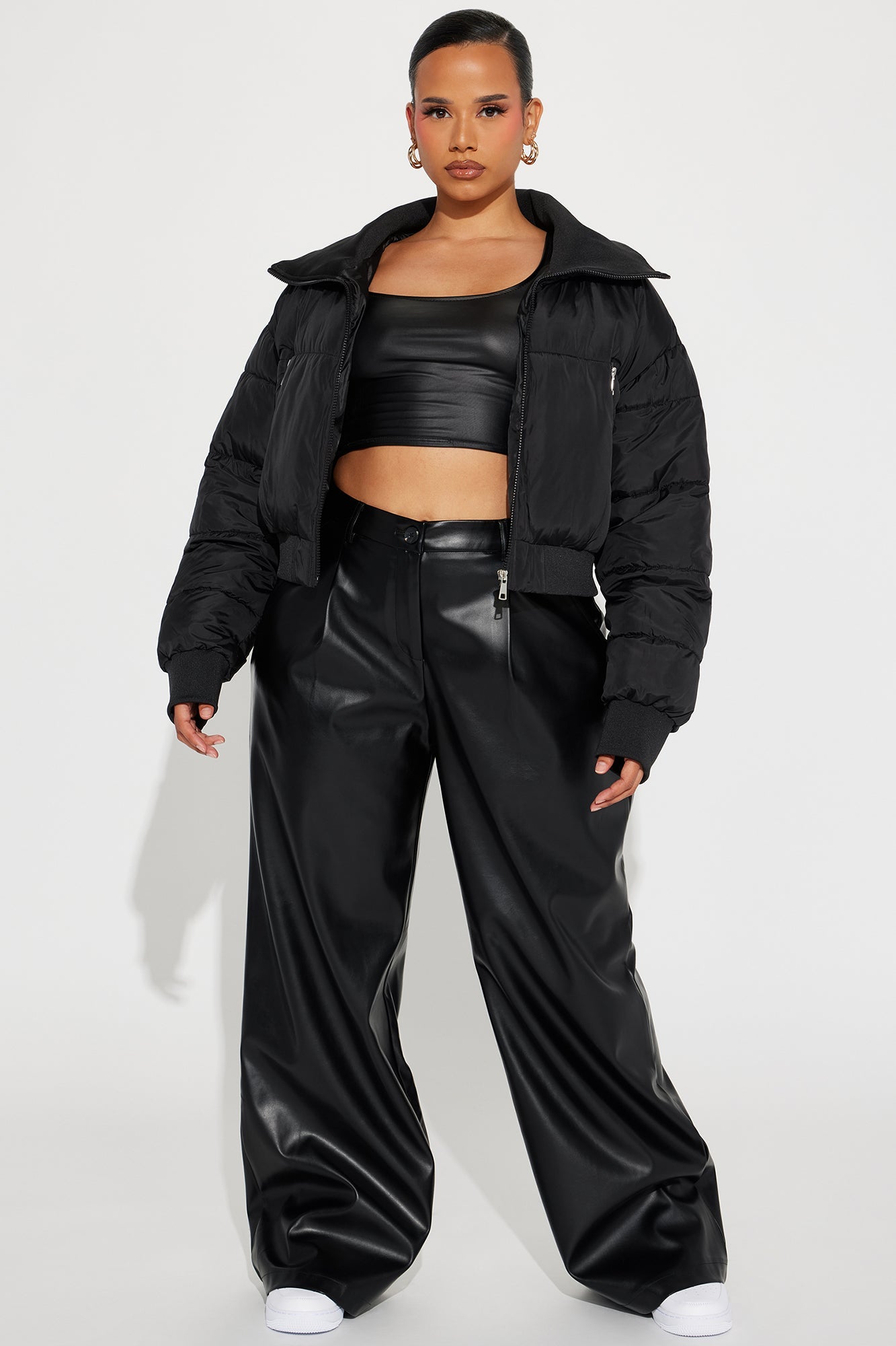 Nia Faux Leather Trouser - Black