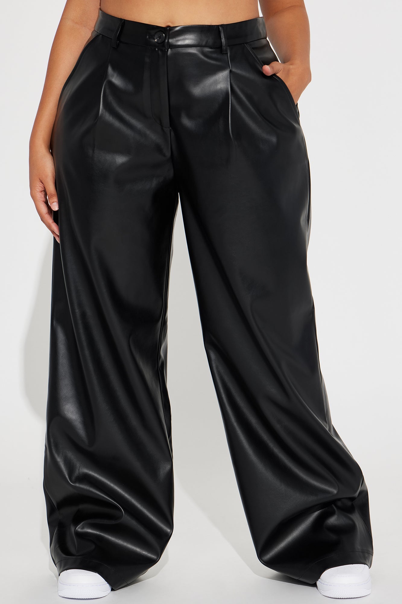 Nia Faux Leather Trouser - Black