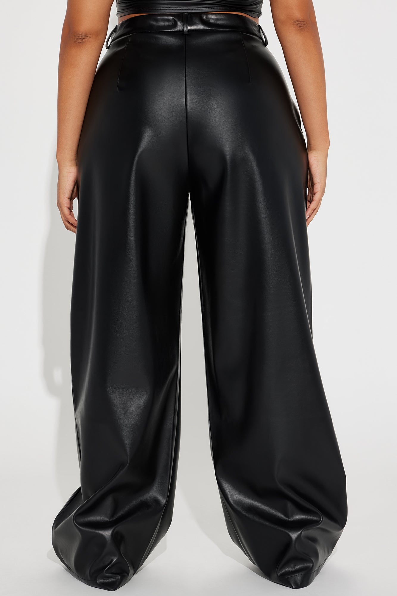 Nia Faux Leather Trouser - Black