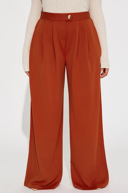 What Matters Most Wide Leg Trouser - Rust