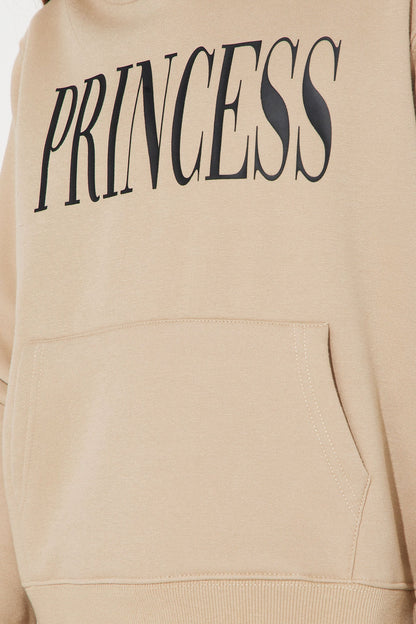 Family Goals Mini Princess Hoodie - Taupe