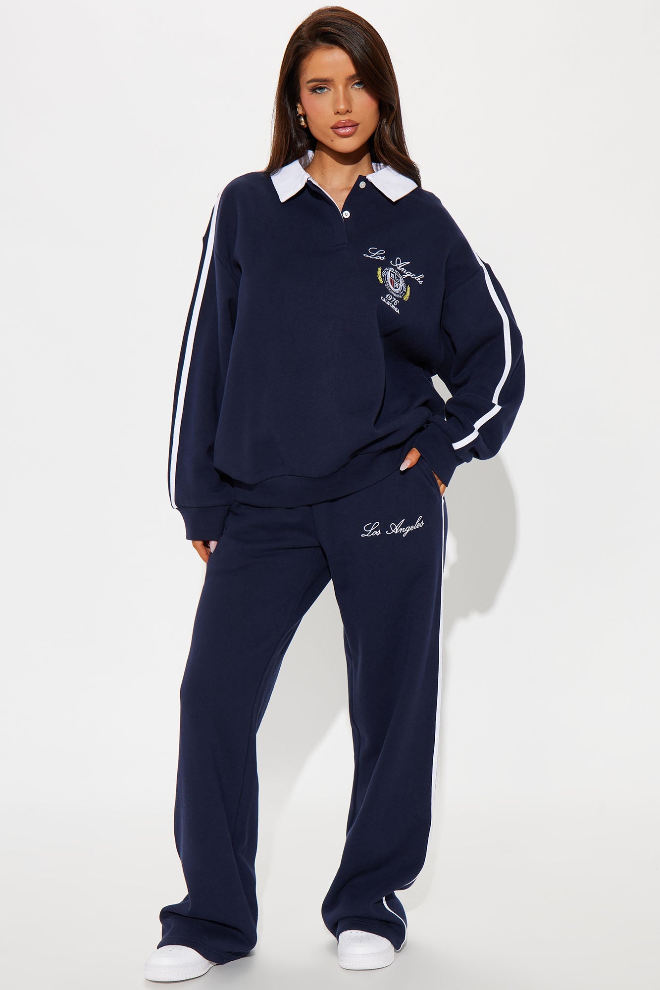 City Of LA Fleece Pant Set - Navy