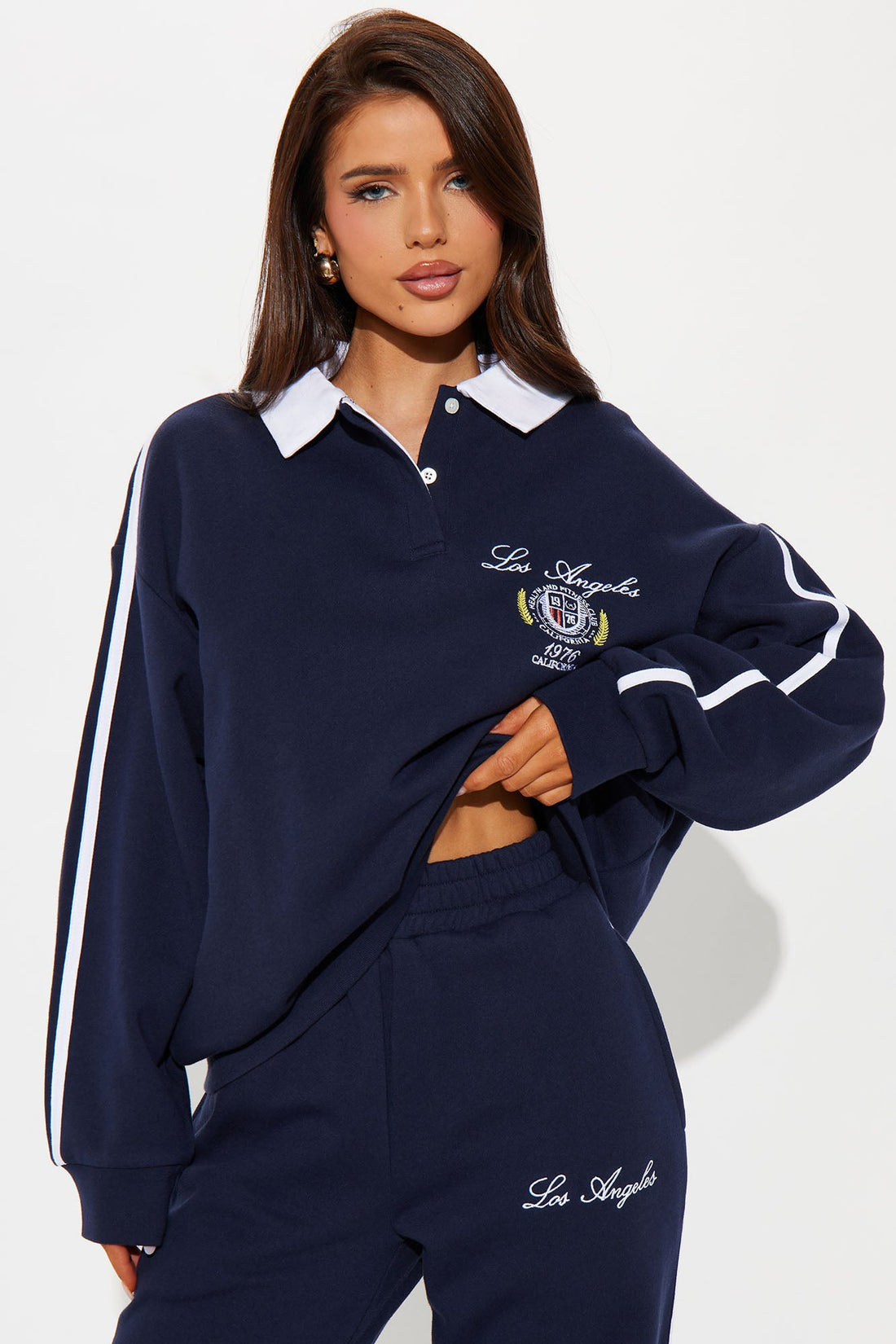 City Of LA Fleece Pant Set - Navy