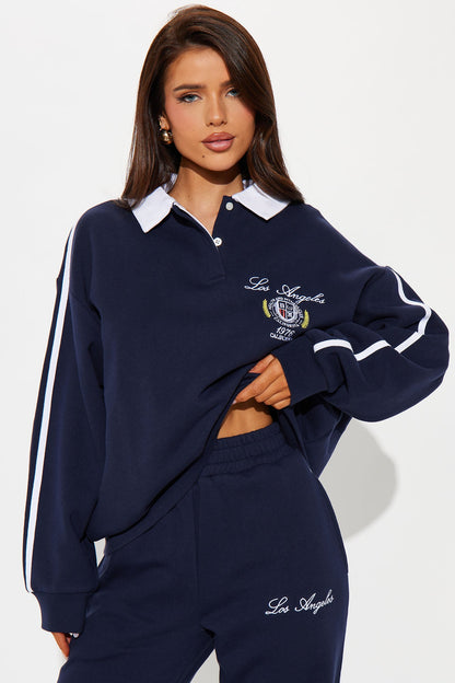 City Of LA Fleece Pant Set - Navy