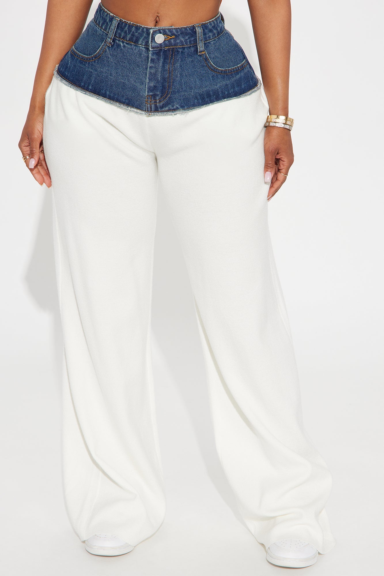 Aniston Contrast Pant - White/combo