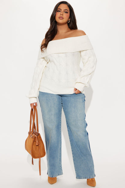 Mila Off Shoulder Sweater - Ivory