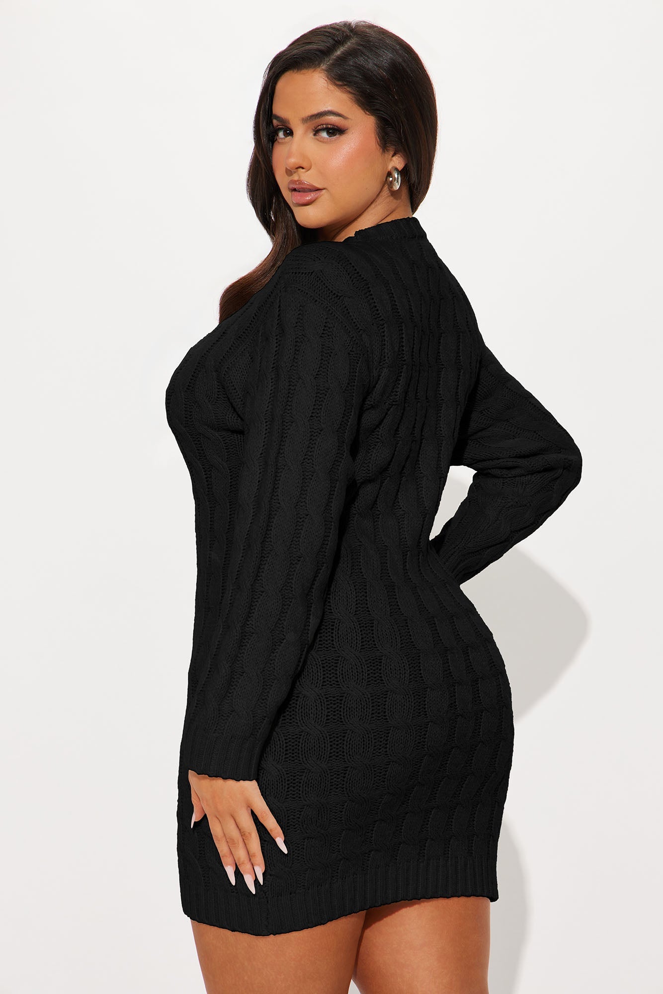 Bookworm Sweater Mini Dress - Black