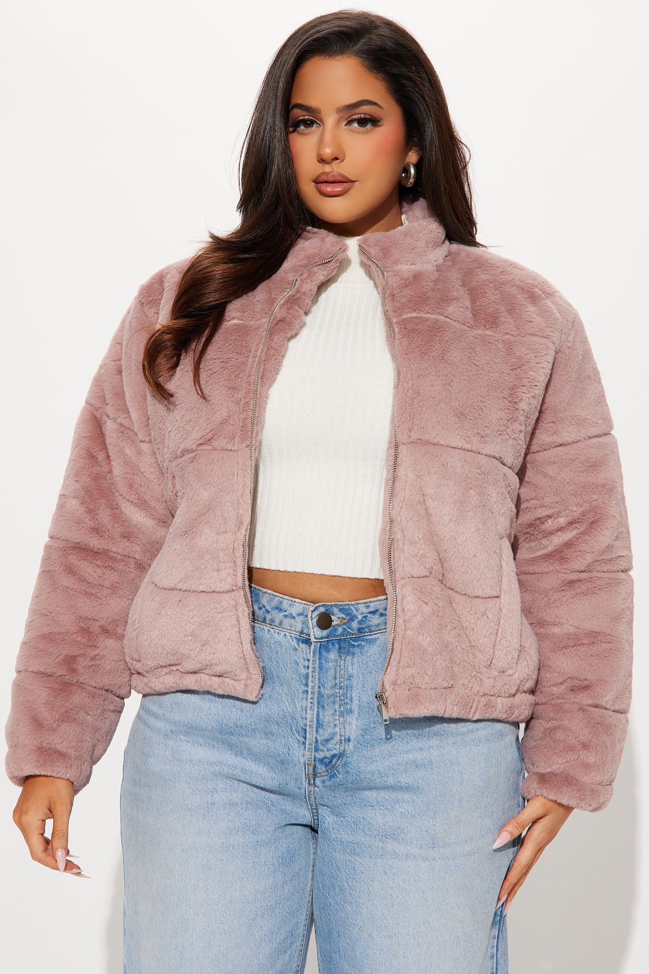 Elizabeth Faux Fur Jacket - Mauve