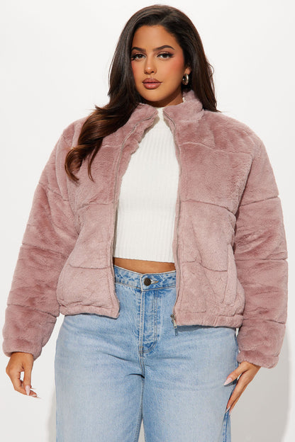 Elizabeth Faux Fur Jacket - Mauve