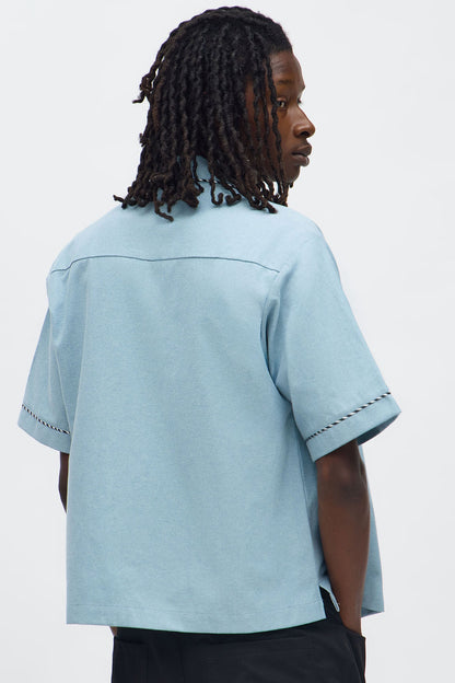 Threaded Gems Button Up Shirt - Light Blue