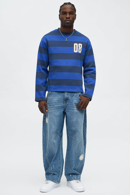 Champions Stripe Crewneck Sweatshirt - Navy/combo