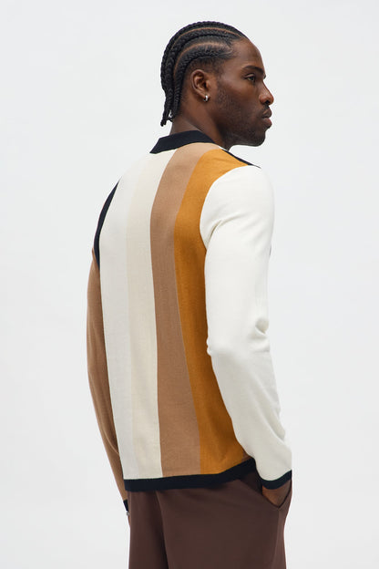 New Level Striped Polo 2.0 - Brown Combo