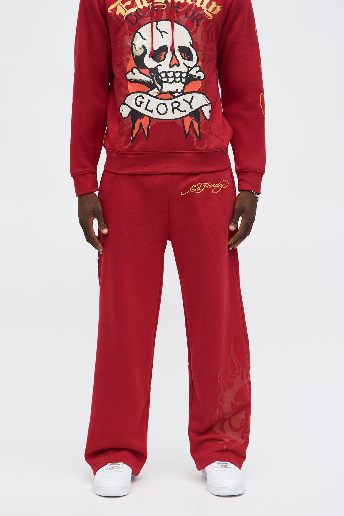 Ed Hardy Glory Skull Sweatpant - Red