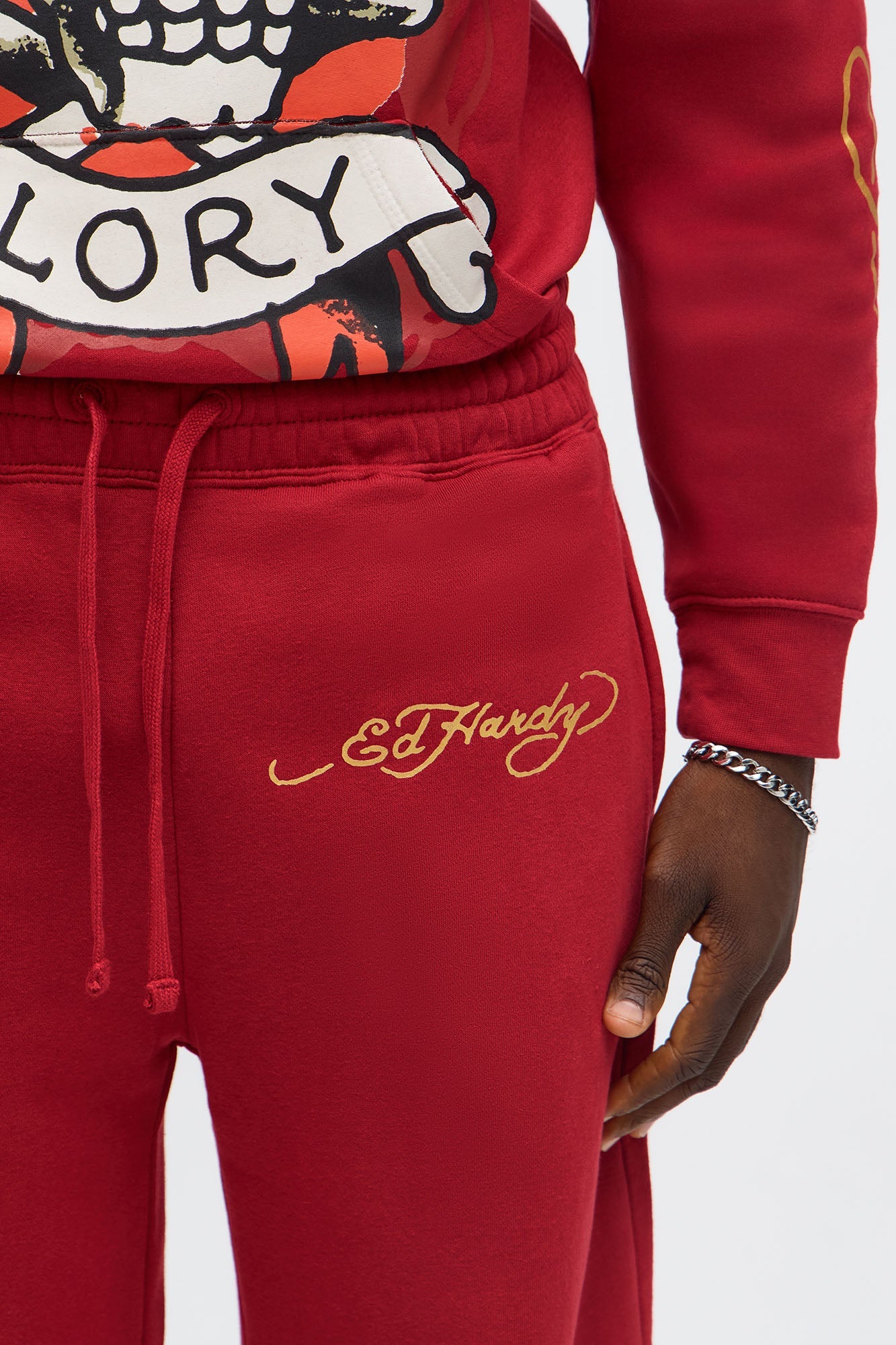 Ed Hardy Glory Skull Sweatpant - Red