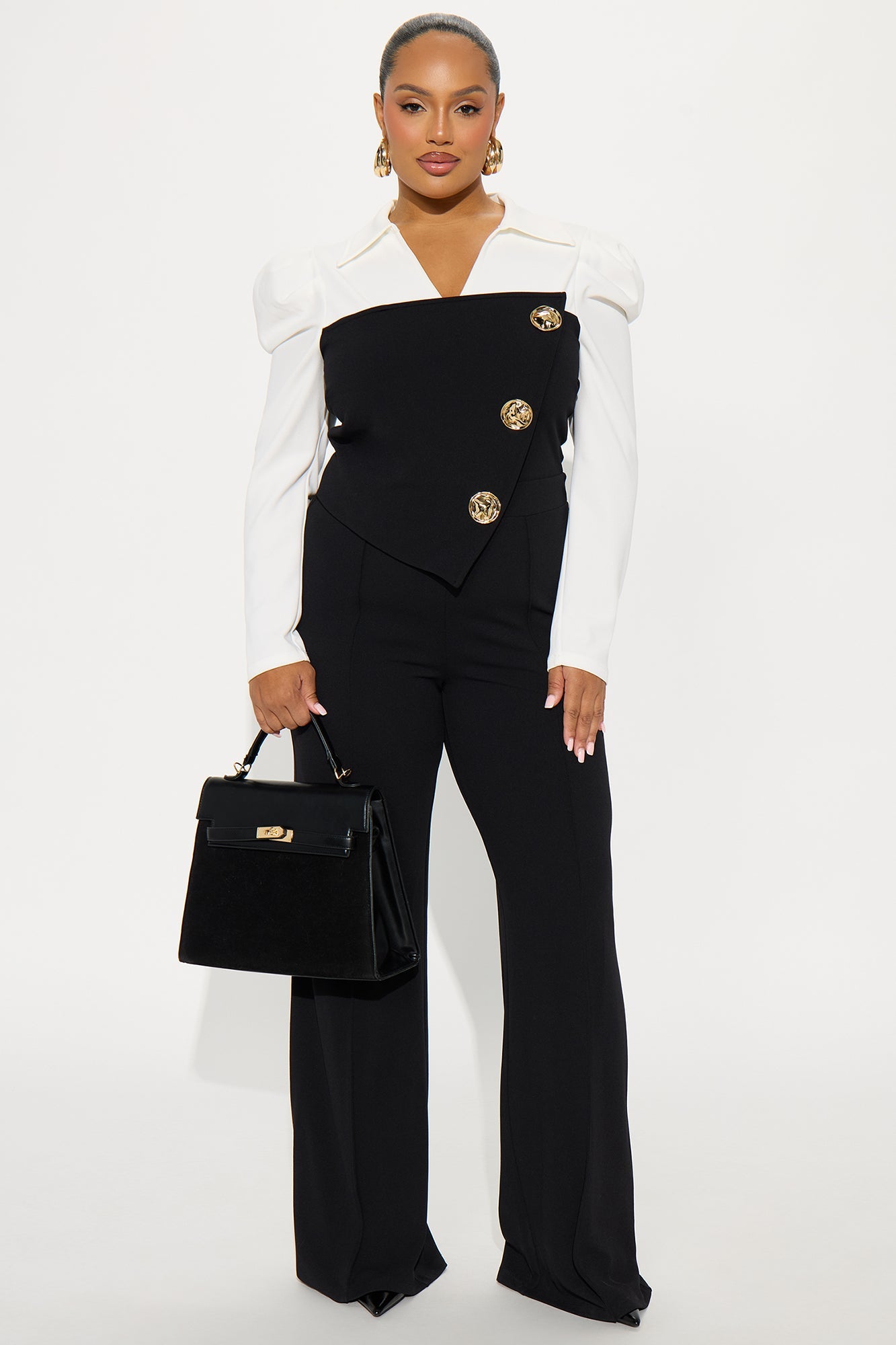 High Maintenance Wide Leg Jumpsuit - Black/White