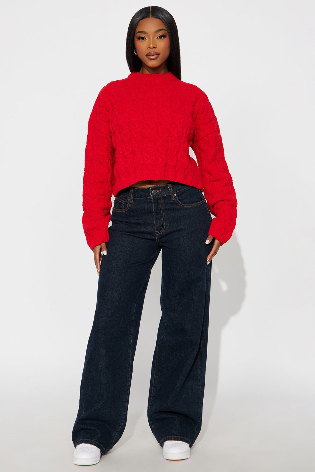 Class Dismissed Cable Knit Sweater - Red