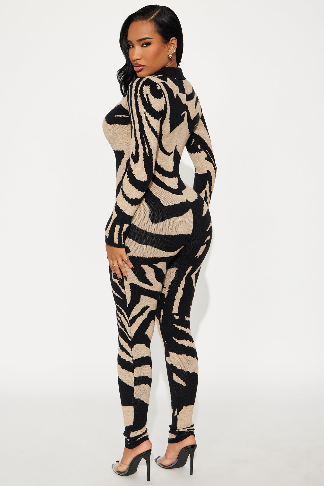 Aurora Sweater Knit Jumpsuit - Black/combo