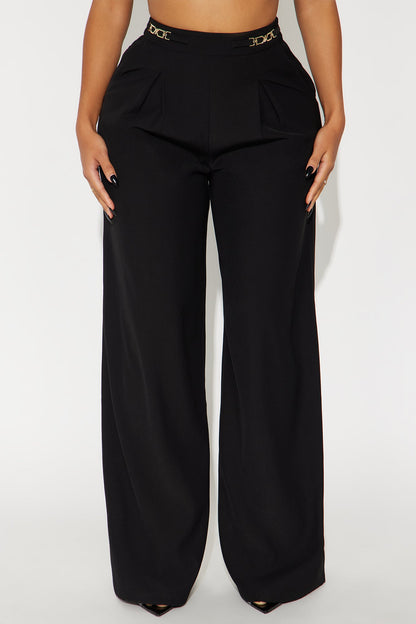 Aleah High Rise Twill Rigid Trouser Pant 33 - Black