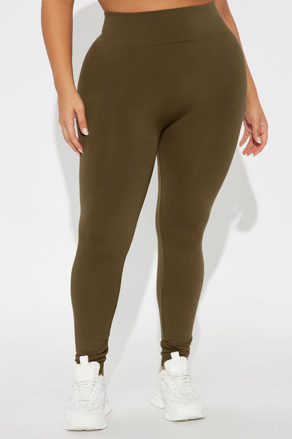 Smooth It Out High Rise Legging - Dark Olive