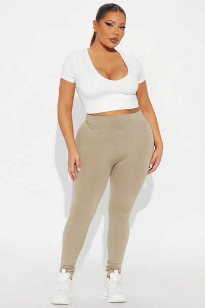 Smooth It Out High Rise Legging - Stone