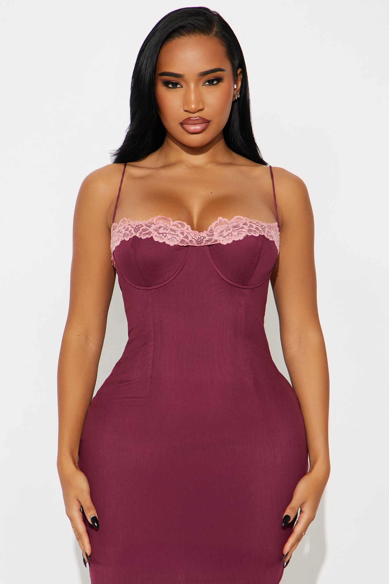 Colette Mesh Maxi Dress - Plum