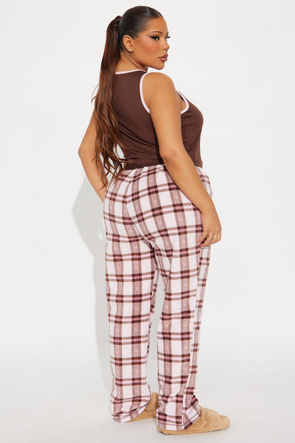 Von Dutch Tank PJ Fleece Boxer Pant Set - Chocolate/Combo