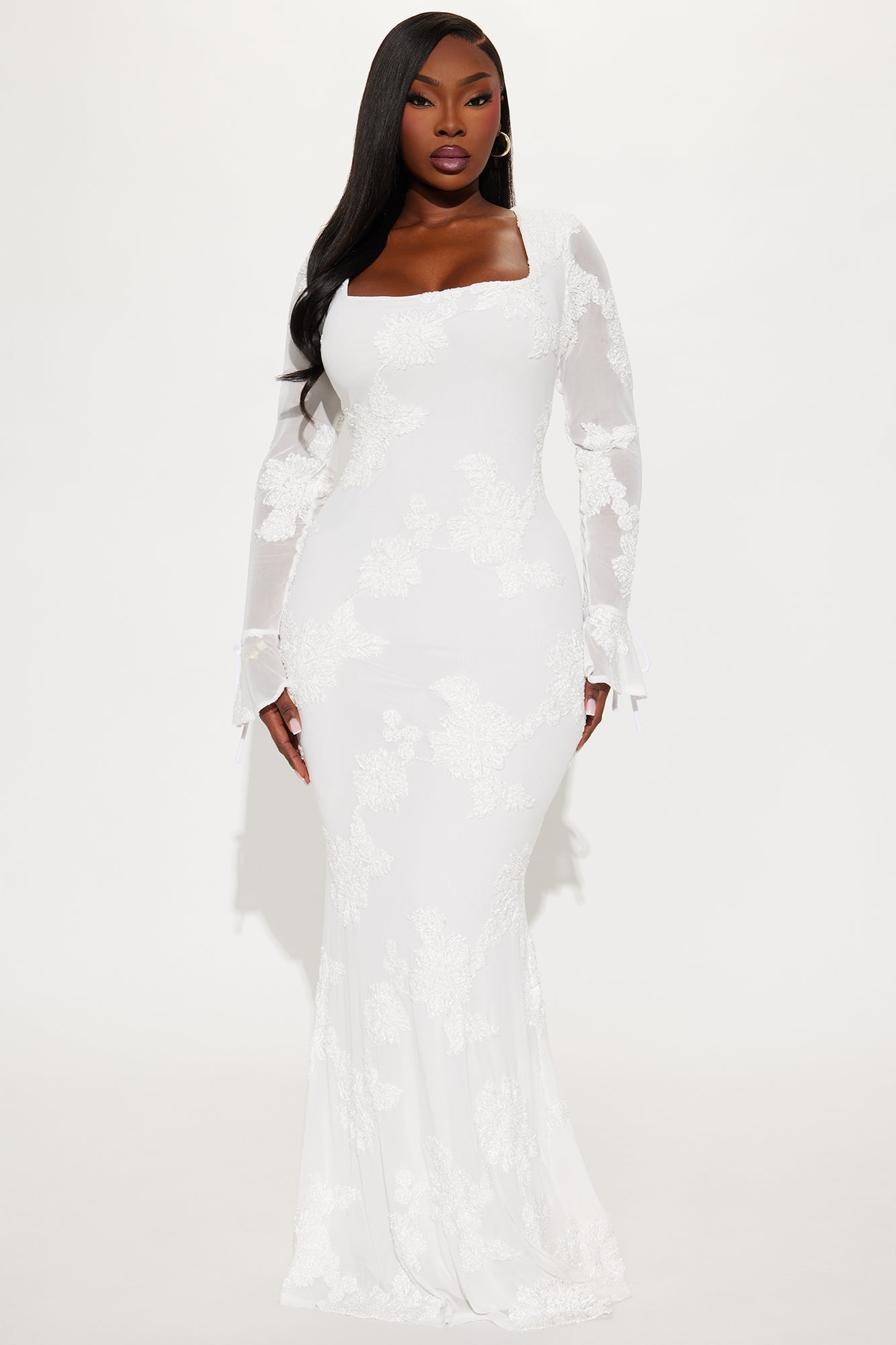 Still Obsessed Mesh Maxi Dress - White