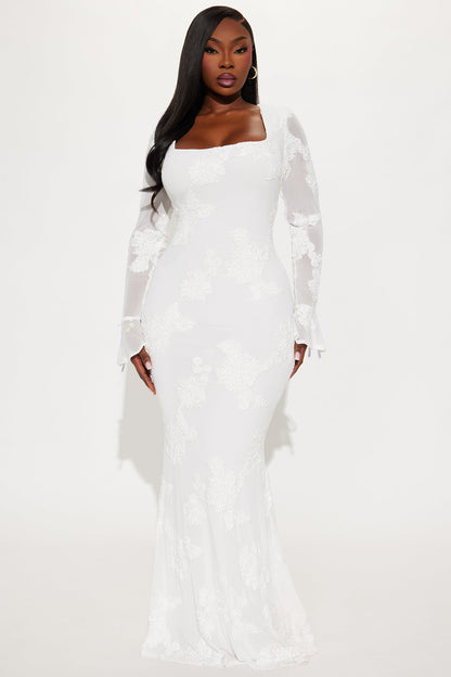 Still Obsessed Mesh Maxi Dress - White