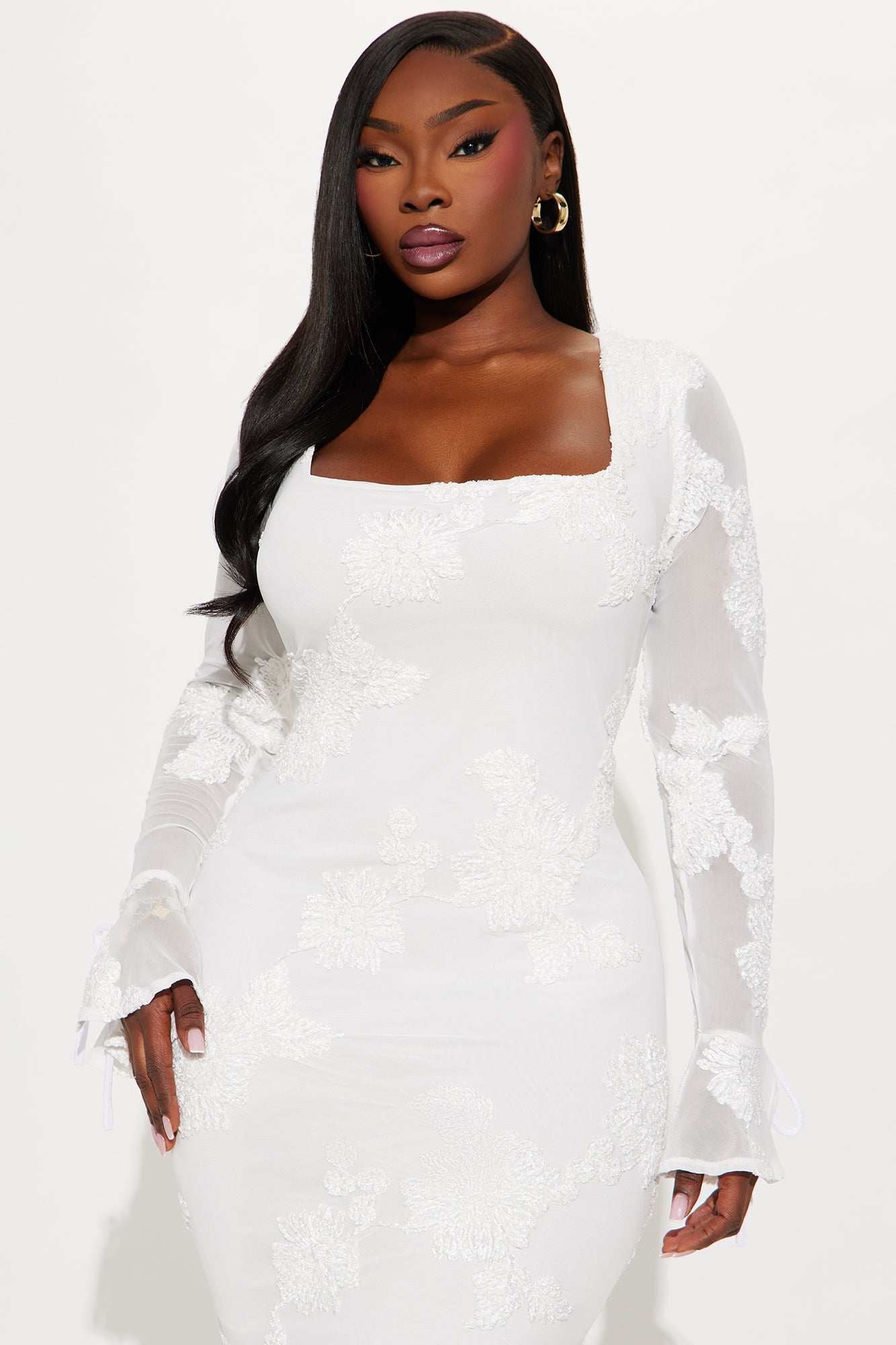 Still Obsessed Mesh Maxi Dress - White