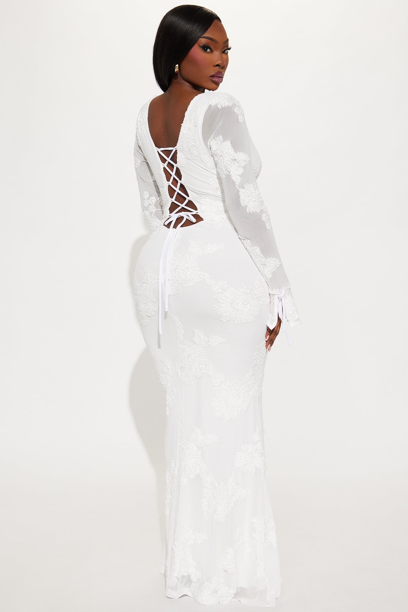 Still Obsessed Mesh Maxi Dress - White