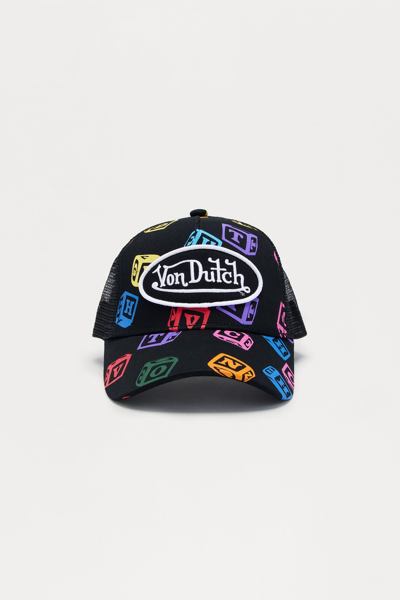 Mini Von Dutch Alphabet Blocks Trucker Hat - Black