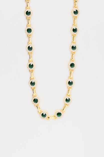 Iced Cluster Link Necklace - Gold