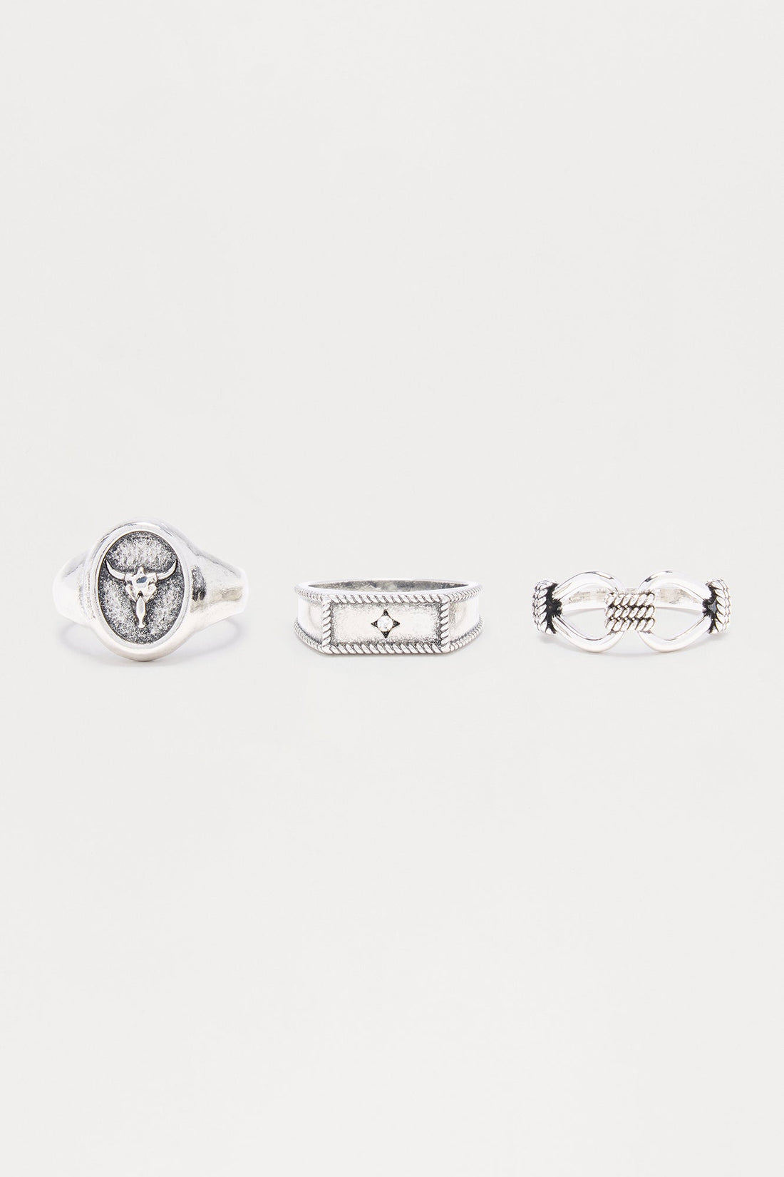 Western Mixed Ring Set - Silver