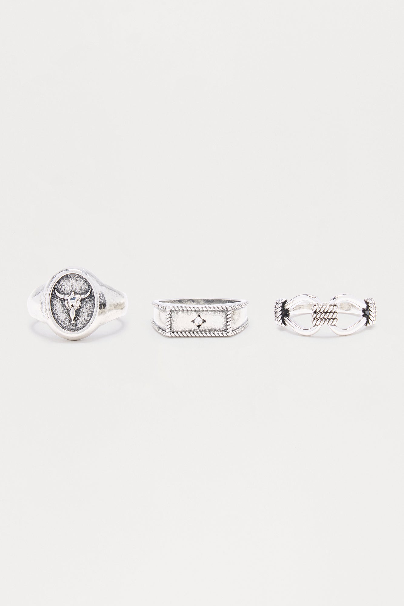 Western Mixed Ring Set - Silver
