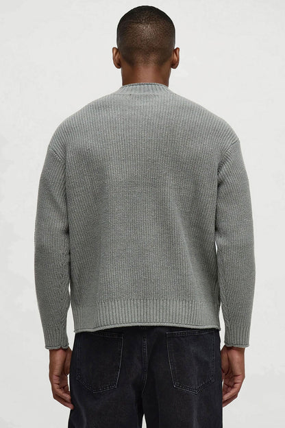 Extreme Space Cable Knit Sweater - Grey