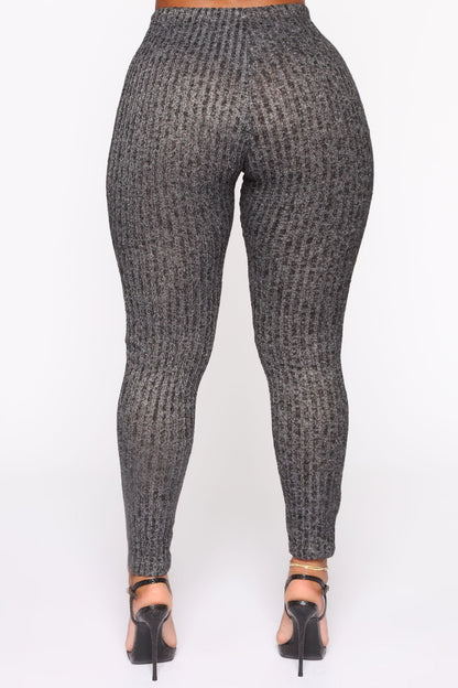 Feeling The Chill Sweater Set - Charcoal