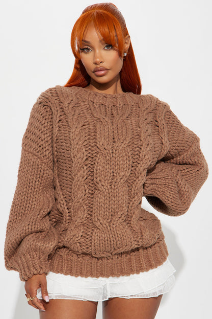 Larsa Chunky Knit Sweater - Taupe