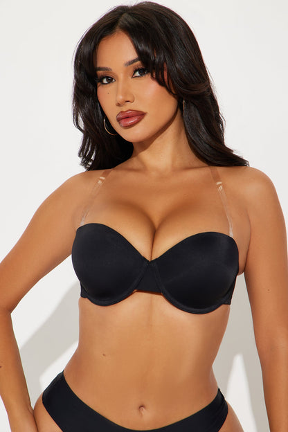 Lets Be Clear Invisible Strap Bra - Black