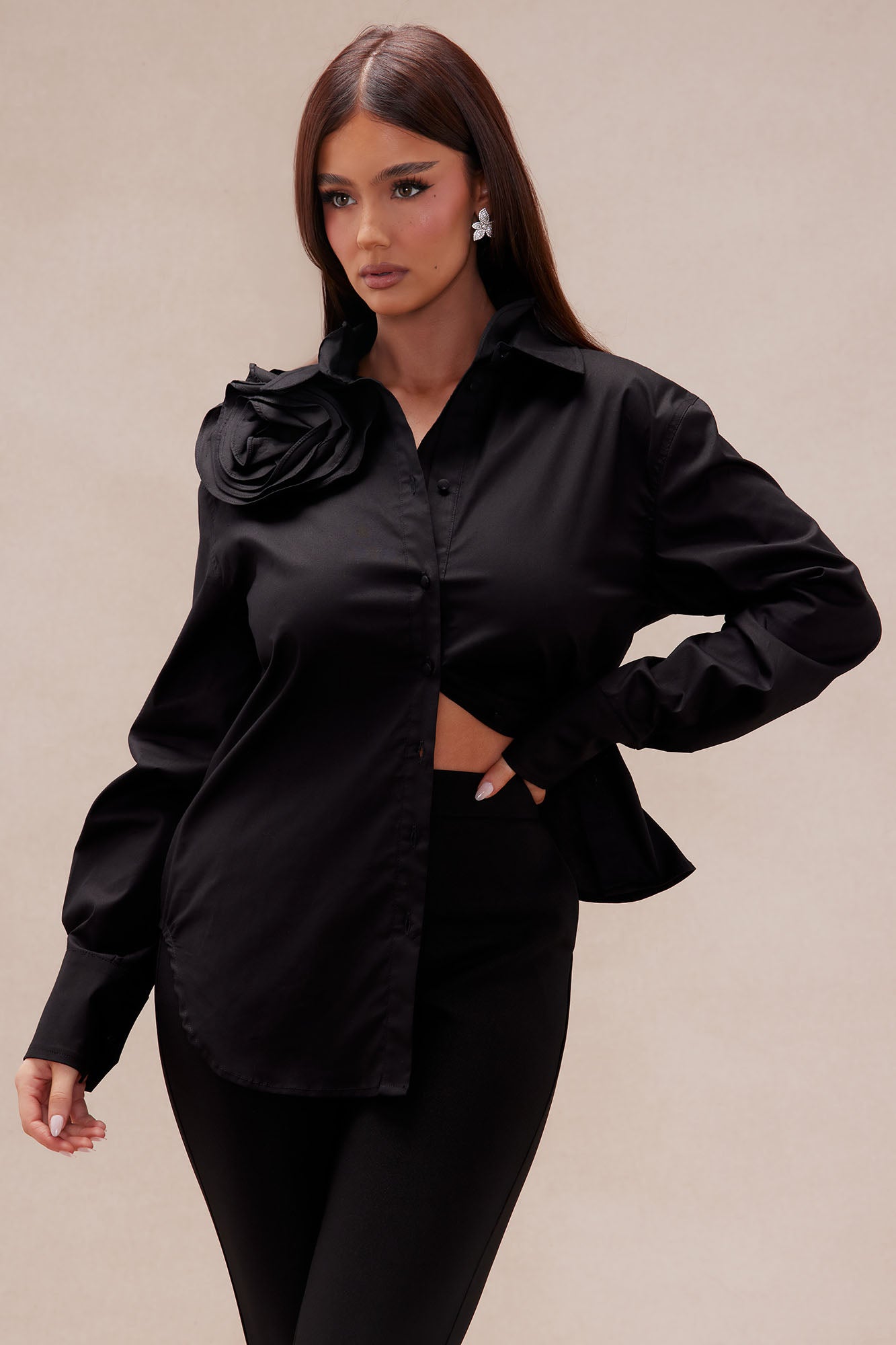 Fiona Long Sleeve Shirt - Black