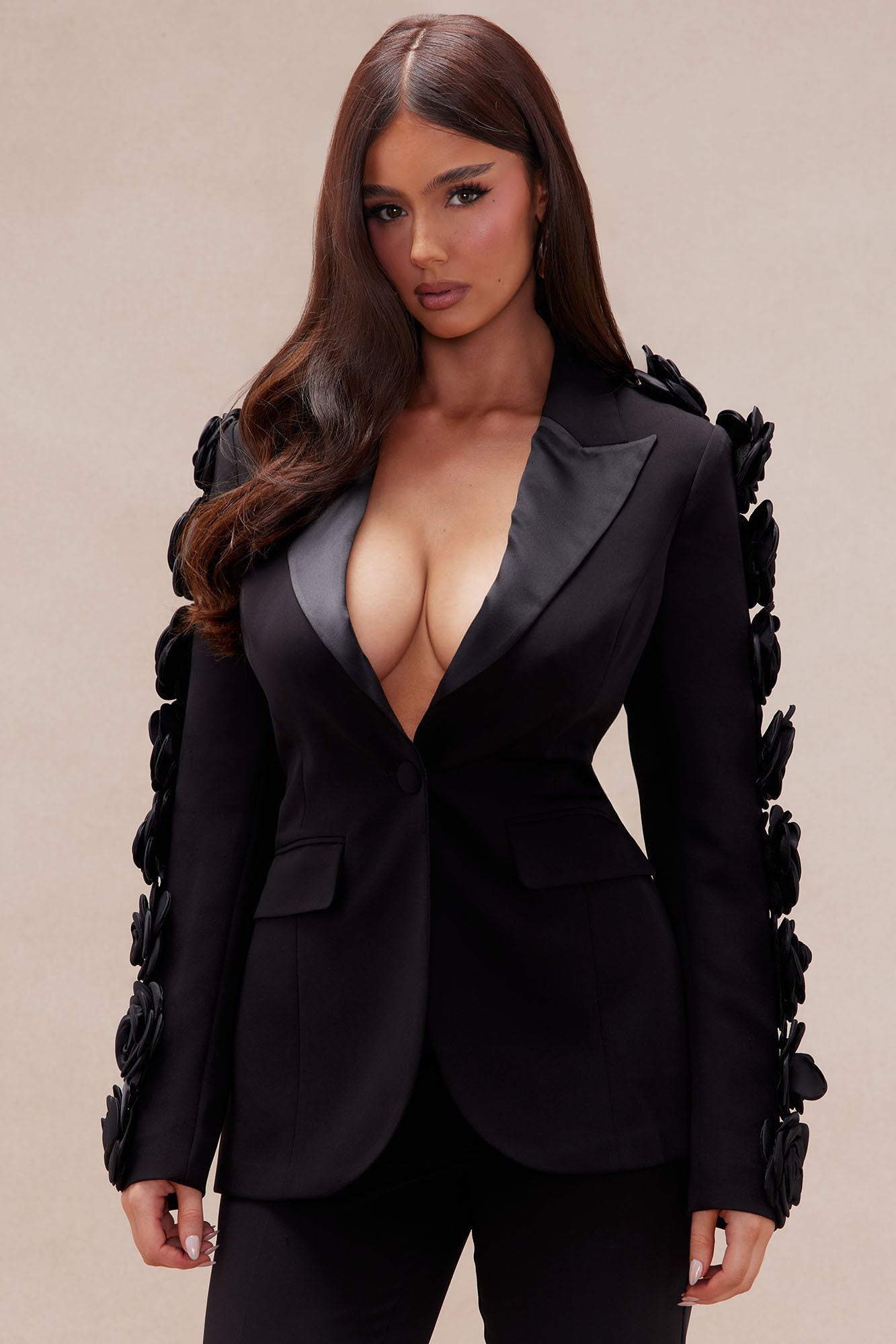 Mary Rosette Pant Suit Set - Black