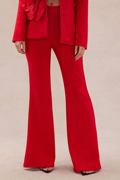 Jaden Floral Blazer Suit Set - Red
