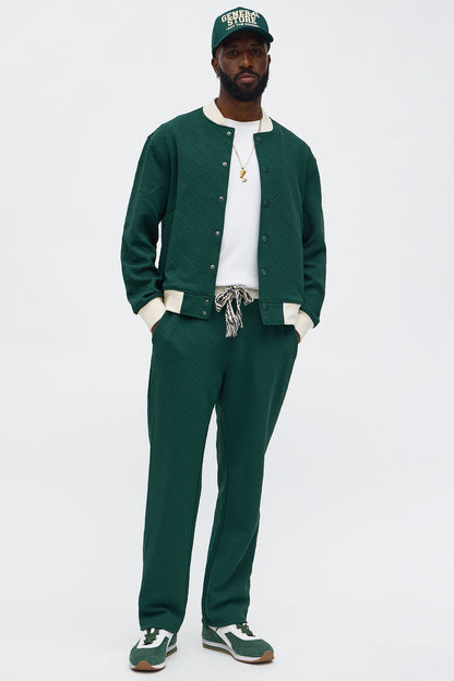Duke Textured Bomber Jacket - Green