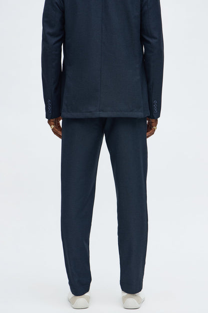 Slim Modern Stretch-Waist Everyday Trouser - Navy