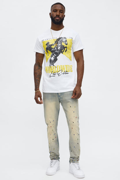 Stacked Skinny One Infinity Jeweled Jean - Light Wash