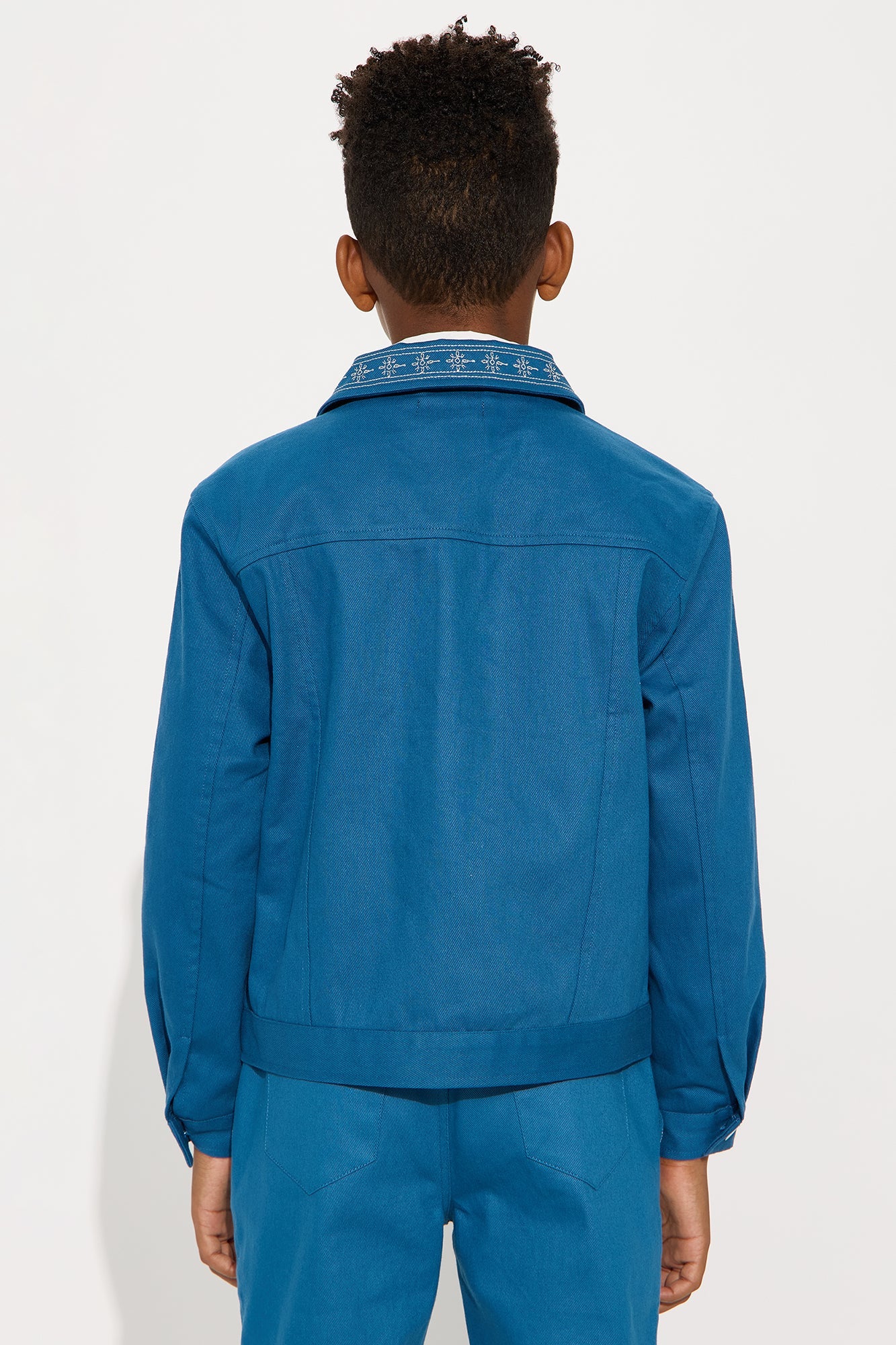 Mini On A Loop Embroidered Stitch Trucker Jacket - Blue