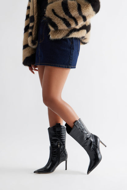 Wrangler Stiletto Cowboy Booties - Black