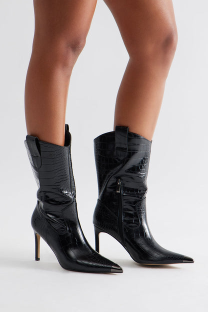 Wrangler Stiletto Cowboy Booties - Black