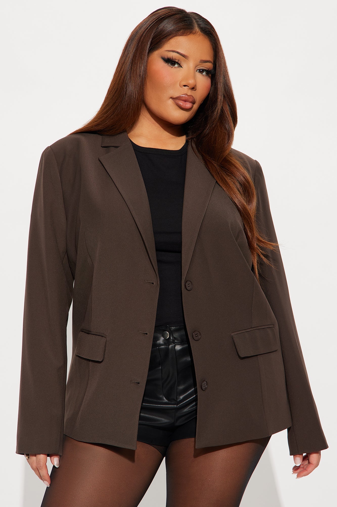 Piper Oversized Blazer - Chocolate