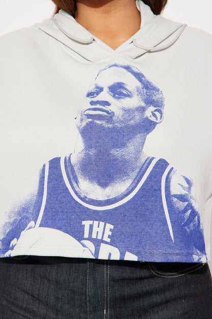 Dennis Rodman Basketball Zip Up Hoodie - White